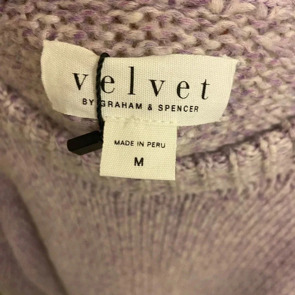 Velvet by Graham & Spencer Skylar Crewneck Colorblock Sweater Lilac Medium - Picture 4 of 7